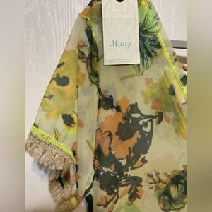 NWT Maaji Short Dress Swimsuit Coverup Mesh Birds Summer Fun Women’s Medium NEW